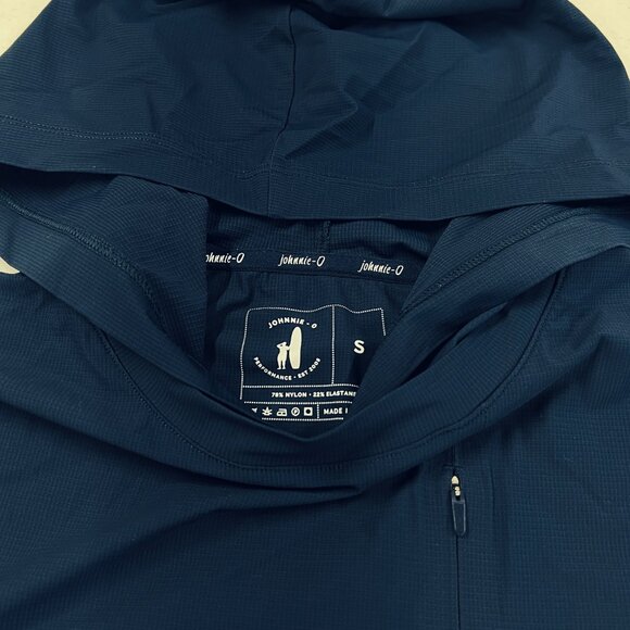 johnnie-O Maxwel Performance T-Shirt Hoodie Navy Blue Size Small NWT - Picture 7 of 11